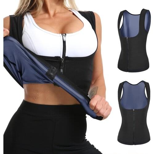 Sweat Vest For Women Sauna Suits Waist Training Weight Loss Shapewear Gym Fitness Tummy Slimming Running Workout Tank Top