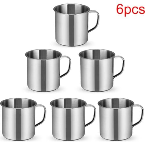 1/3/6 Stuks Outdoor Camping Wandelen Thee Mok Cup Roestvrij Staal Koffiekopje Kantoor School Gift Nuttig