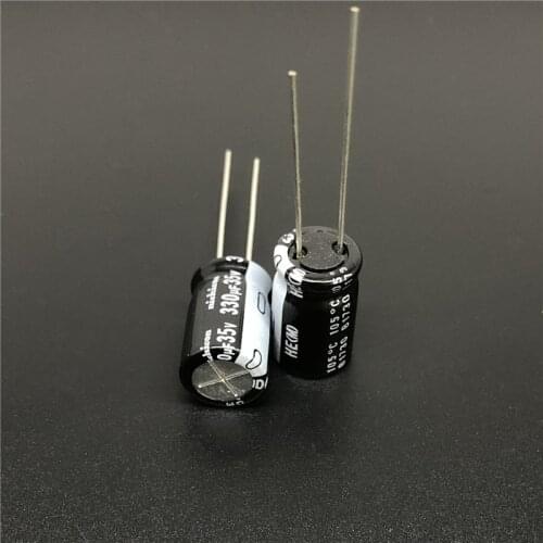 10Pcs/100pcs 330uF 35V NICHICON HE Series 10x16mm Extremely Low Impedance 35V330uF Aluminum Electrolytic Capacitor