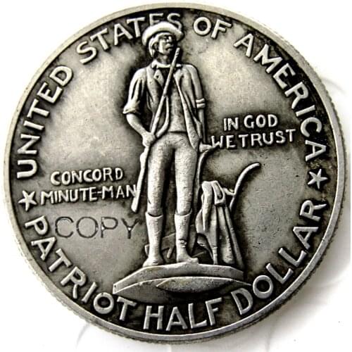 1925 Lexington Commemorative Half Dollar Silver Plated Copy Coin