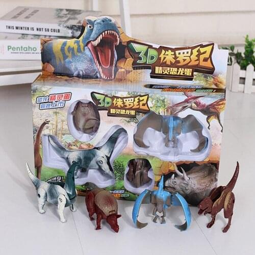4PCS Suit Dinosaur toy Simulation model Deformed Egg Collection For Kids Funny Toy Gift Childrens toys birthday