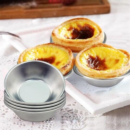 6Pcs/set Egg Tart Mold Pans Mini Pie Tin Heat Resistant Non Stick Aluminum Mini Cupcake Cake Pan Cookie Pudding Pastry tools