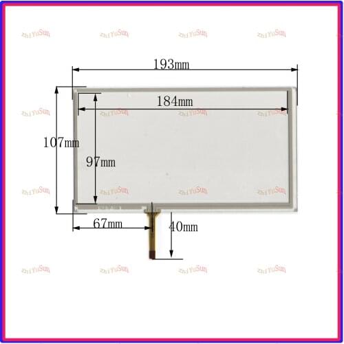 ZhiYuSun HLDTP1338 8inch 4 wire TOUCH SCREEN 193*107mm for gps glass touch panel HLD-TP-1338 this is compatible