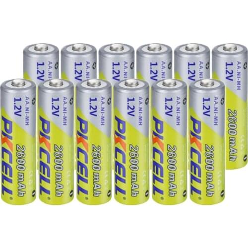 PKCELL 2600mAh 1.2V AA Rechargeable Batteries Ni-MH AA Rechargeble Battery with AA Battery Box for camera Anti-dropping toy car