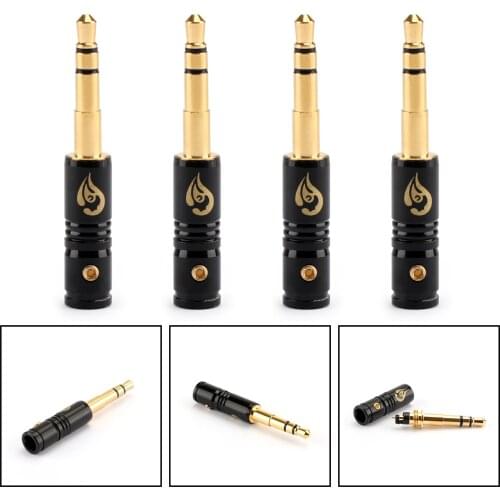 Areyourshop 4PCS 3.5mm Gold Plating Alloy 3 Pole Audio Plug For B&O Earphone Headphone H6 H7 H8 DIY Repair