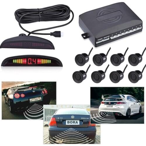 Car Parktronic LED Parking Sensor With 8 Sensors Reverse Backup Car Parking Radar Monitor Detector System 22MM Backlight Display