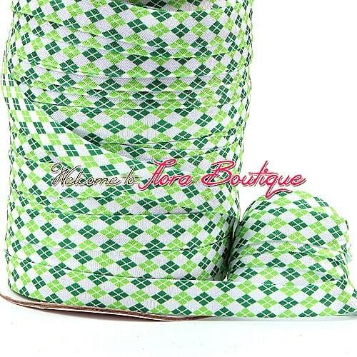 FLRA FOE (100yards/lot) 5/8 inch New heat transfer St.patrick print soft nylon fold over elastic