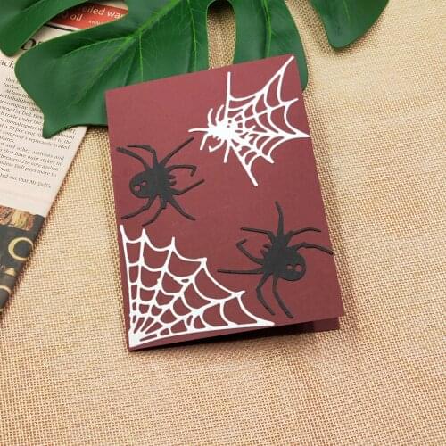 Halloween metal cutting scrapbook, spider and spider web embossed cutting for greeting and gift card decoration