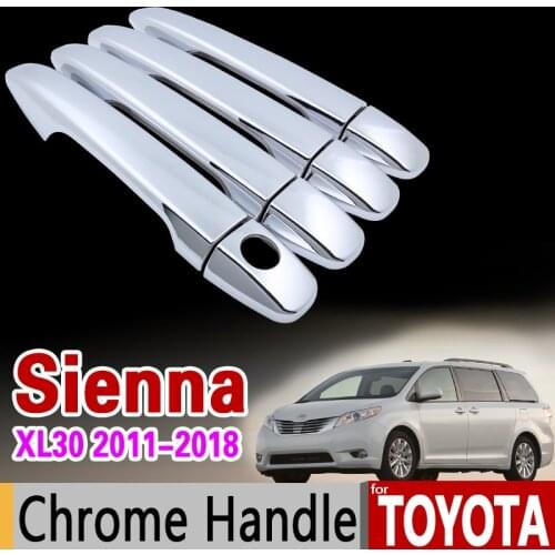 For Toyota Sienna XL30 30 Chrome Door Handle Cover Trim 2011 2012 2013 2014 2015 2016 2017 2018 Accessories Stickers Car Styling