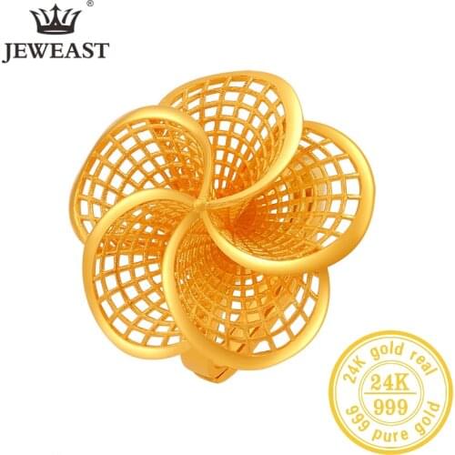 JLZB 24K Pure Gold Ring Real AU 999 Solid Gold Rings Elegant Shiny Beautiful Upscale Trendy Classic Jewelry Hot Sell New 2020