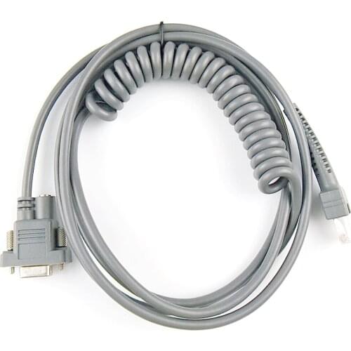 BarCode Scanner RS232 Cable Spiral 5M(17feet) For Symbol LS2208AP LS1203 LS4208 LS4278 DS6707,Contact to include adapter