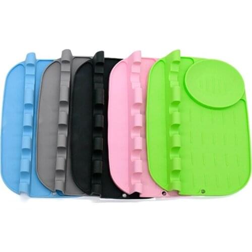 Kitchen Silicone Multi Slots Utensil Rest with Drip Pad Large Heat-Resistant Spoon Shovel Spatula Holder Mat Organizer