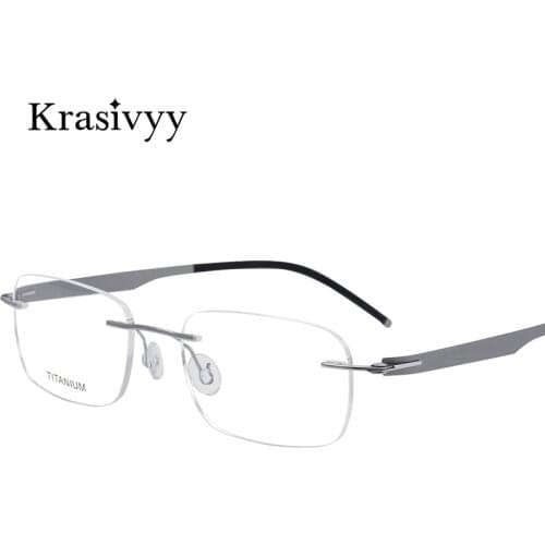 Krasivyy Screwless Eyeglasses Frame Men Brand Designer Myopia Prescription Eyewear Pure Titanium Optical Rimless Glasses Frames