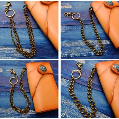 Men Jewelry Heavy Brass metal Waist Biker Wallet Key Chain Rock Punk Belt Pant Jean Punk Jean Chain Accessories Jewelry DR70