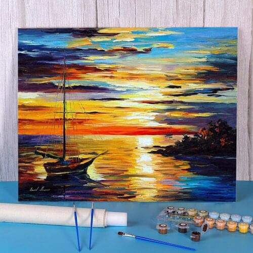 Spring Harbor Painting By Numbers Complete Kit Oil Paints 50*70 Picture By Numbers Photo Home Decoration Kids Wall Drawing