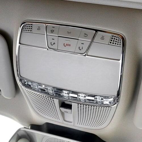 Stainless Steel Reading Light Frame Trim For Mercedes Benz E C GLC Class C180 C200 W213 W205 2016 2017 Car Accessories