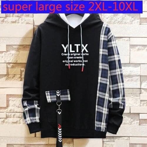 New Arrival Fashion Hihg Quality Super Large Man Loose Casual Hoodie Men Bust 10xl165cm Print Plus Size 2XL-6XL 7XL 8XL 9XL 10XL