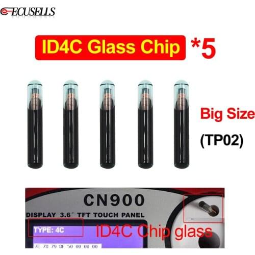 5Pcs/Lot Original ID4C Glass Blank Virgin Transponder Chip 4C Glass Chip TP02 Transponder Chip Car Key Chip Big Size
