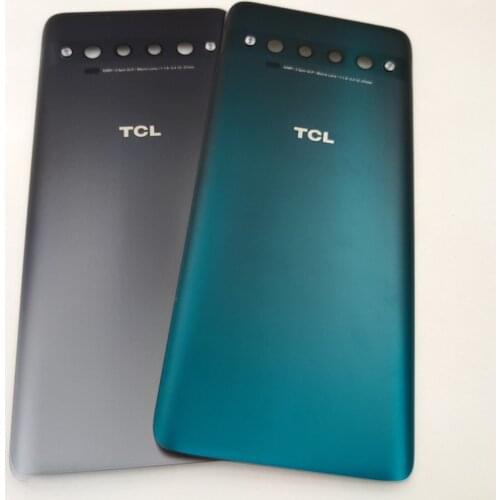 For TCL 10 Pro T799H Original Glass Battery Back Cover Door Housing Rear Case Repair parts With Flash