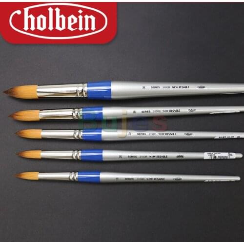 Holbein 3100R Series Professional Round Head Watercolor Brush,Artist Quality,Good Softness, Strong Water Absorption,Artist Brush
