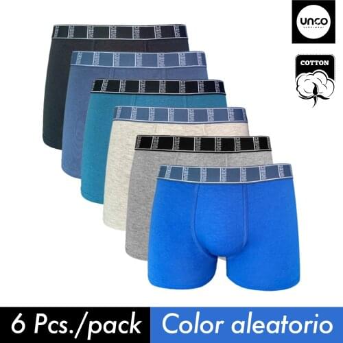 UNCO skinny cotton boxer shorts men, multicolored men boxer shorts, 6 Pack soft and comfortable underwear