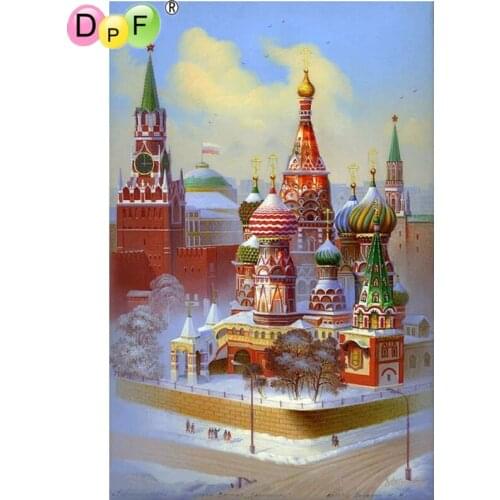 DPF diamond embroidery castle diamond painting cross stitch needle diamond mosaic square rhinestone home decoration