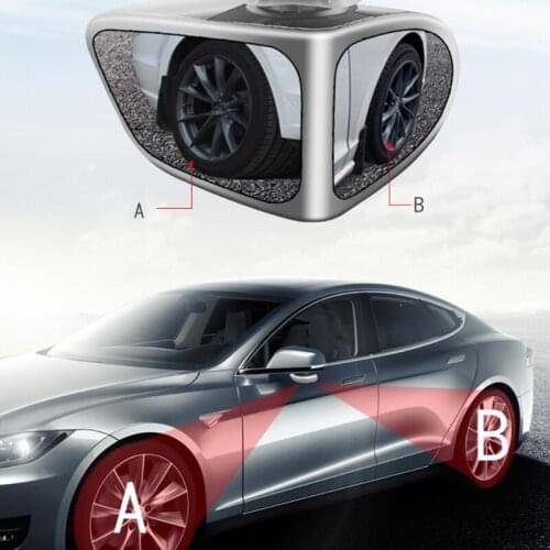 Rearview Double Mirrow Glass Reduce Blind Spots Stable Adhesive 360° Rotate Blind Spot Side View Mirror Universal Fit