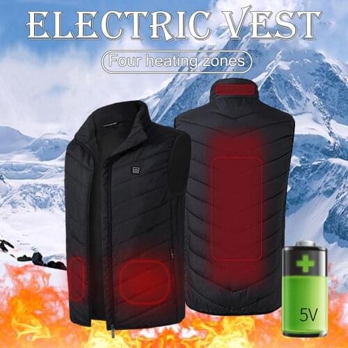 Motorcycle Bicycles Heating Vest Outdoor Sports Fishing Graphene Electric Heated Vests USB Safety Intelligent Thermostat