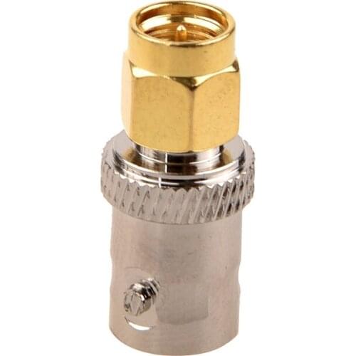 Gold Tone SMA Male to Silver Tone BNC Female Connector Adapter