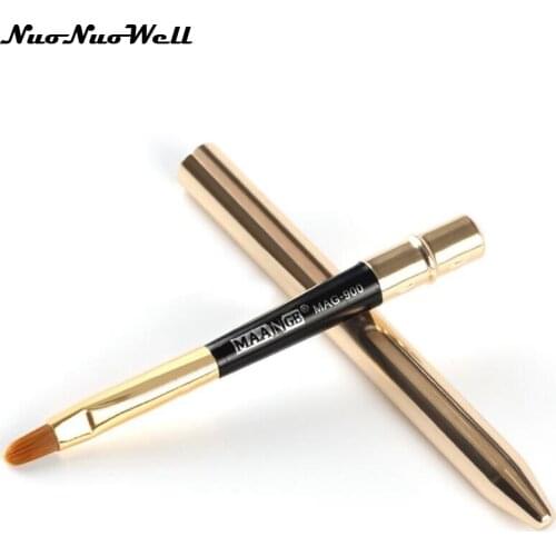 1PC Kabuki Makeup Contours Brushes Professional Foundation Lip Brush Cosmetic Tool Aluminum Handle pincel de po 17.5cm Long