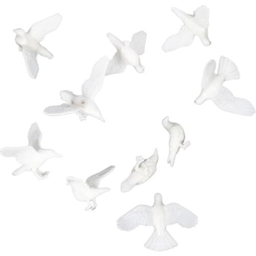 10pc Mini Miniature Fairy Garden Ornament Decor Pigeon Animal Crafts Resin