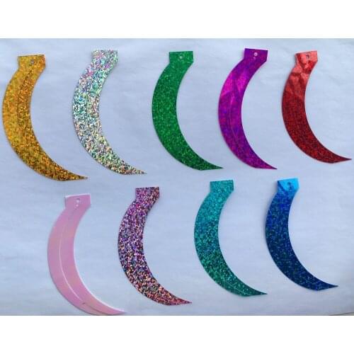 500g 17*85mm Sickle Cat Tail Shape Reaphook Loose Laser Sequins Paillettes Sewing Wedding Confetti Spangles Laser White