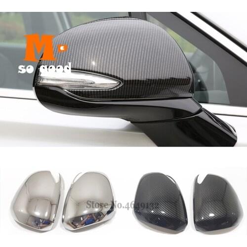 ABS Chrome/Carbon Fibre For Hyundai Santa FE 2018 2019 2020 Car Side Door rearview Turning mirror Cover trim Accessories