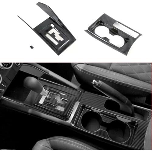 Accessories For Mitsubishi ASX 2020 2021 Gear Shift Panel Water Cup Holder Cover ABS Carbon fiber Interior Moulding Sticker