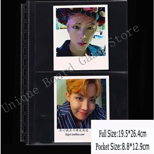 20PCS For A4 B5 Album Size 15hole 2 pockets cards Photo Album cards page for Magical collection board game star Post card