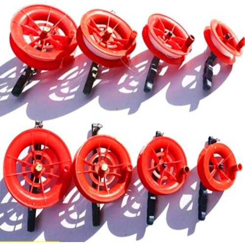 Free shipping high quality 10pcs/lot red Kite handle flying kites100m flying dragon kites for children kite string accessories