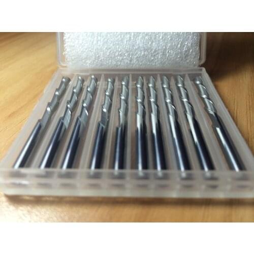 Free shipping, 5pcs/lot 4*22mm left handed 2 spiral flute bits, Down Cut carbide endmill, Left-Handed spiral cutter