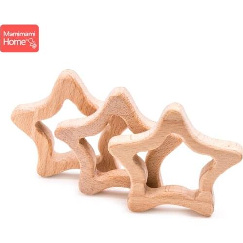 Mamihome 1se Baby Wooden Teether Star Pendant Diy For Nursing Bracelets Bpa Free Beech Rodent Wooden Blank Toys ChildrenS Goods