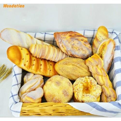 Simulation Food Props Artificial Crafts Soft PU Imitation Cake Bread Model Kitchen Cabinet Cake Store Dining Room Decoration
