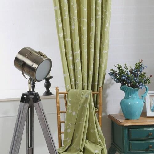Custom Curtains for Living Room Bedroom American Country Flower Curtain Fabric Cotton Thread Embroidery Chinese Curtains Tulle