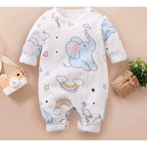 Baby Rompers Newborn Clothing Cartoon Elephant Long Sleeve Cotton Infant Costume Boy Girl Jumpsuit Toddler Fall Clothes Babygrow