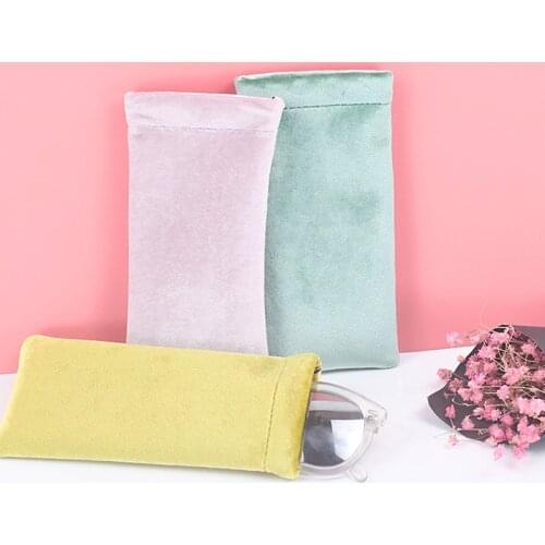 Fashion Sunglasses Fleece Bag Solid Color Eyeglasses Protective Soft Cover Portable Container Case Durable Lentes Glasses Bag