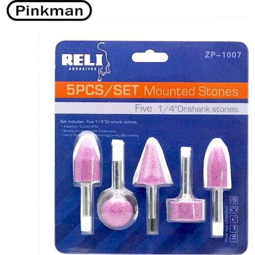 4pcs Abrasive Mounted Stone Set Multi Tool Grinding Burr Wheel Grinding Stone Wheel 1/4 Shank For Dremel Dremel Rotary Tools