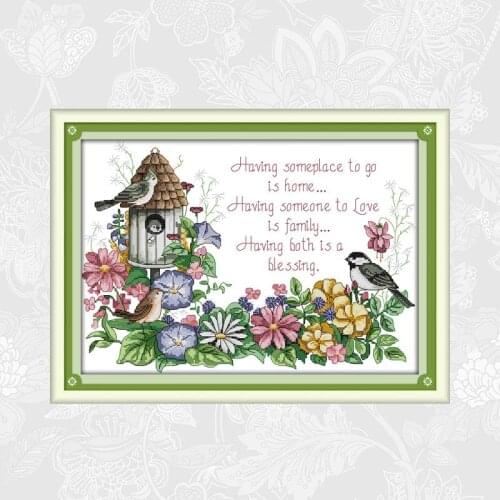 Birds Love Nest Cross Stitch Kits DMC 14CT 11CT Printed Fabric Chinese Cross-stitch Embroidery Needlework Home Decor Painting
