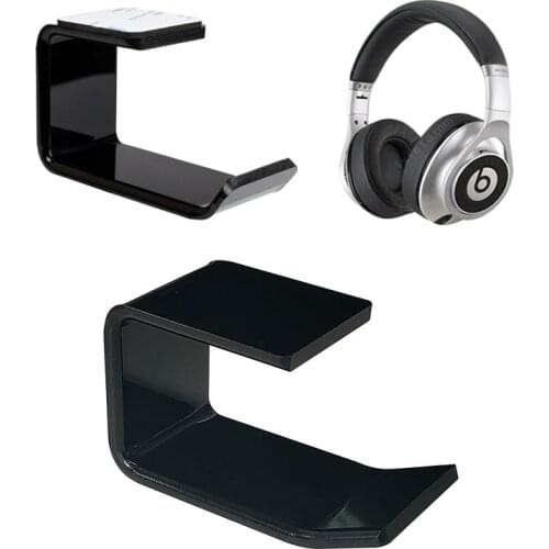 1PCs Sticker Acrylic Hook Headphone Bracket Wall Mounted Headset Holder Hanger Under Desk Hook Earphone Sticky Display Stand