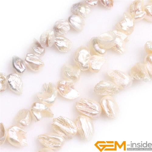Top Drilled Freeform Potato Natural Reborn Keshi Freshwater Cultured Pearls Beads DIY Beads For Jewelry Making Strand 15 Inch