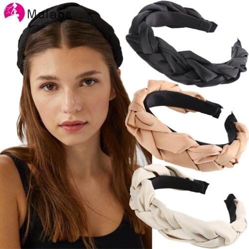 Molans New Braided Headbands for Women Wide Cross Bezel Hairband Hair Bands Girls Hair Hoop Fashion Headdress Hair Accessories