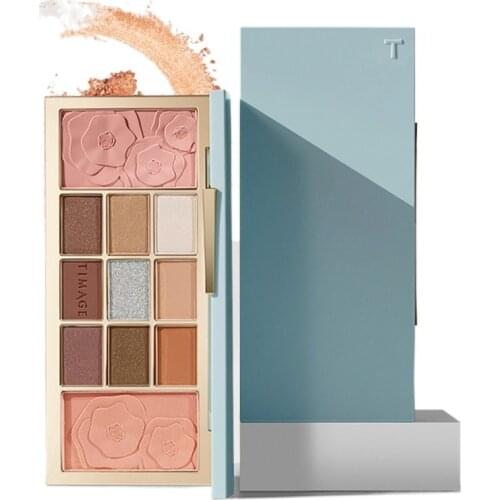 CY TIMAGE Eye Cheek Plate Eye Shadow Blush Makeup Palette Shimmering Powder Shimmer Waterproof Earth Color