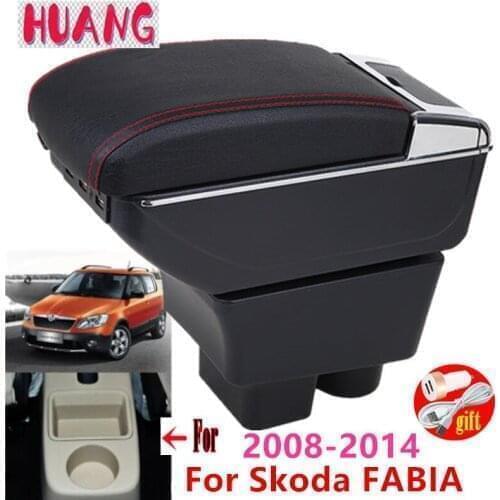 Arm Rest Rotatable For Skoda Fabia 2 2008-2014 Center Centre Console Storage Box Armrest 2009 2010 2011 2012