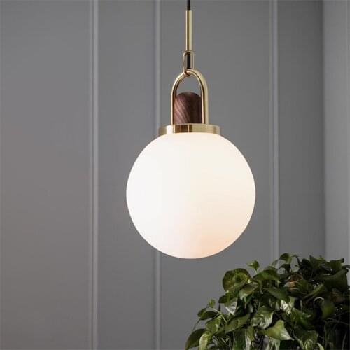 Nordic Design Glass Ball Pendant Light Simple Modern LED Bedroom Bedside Lights Living Room Dining Room Hanging Lights Fixtures